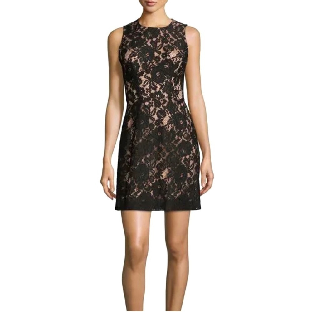 French Connection | NWT Black/Nude Lace Sheath Dress Sz 8